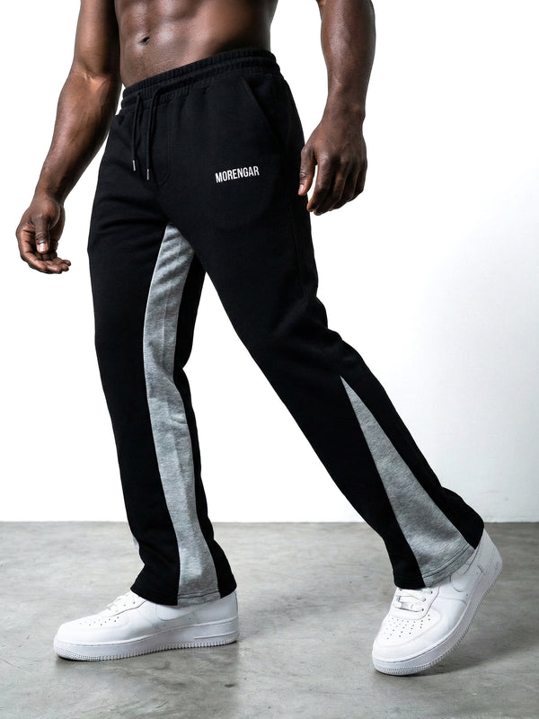 FLARED TRACKSUIT PANTS | BLACK & GREY