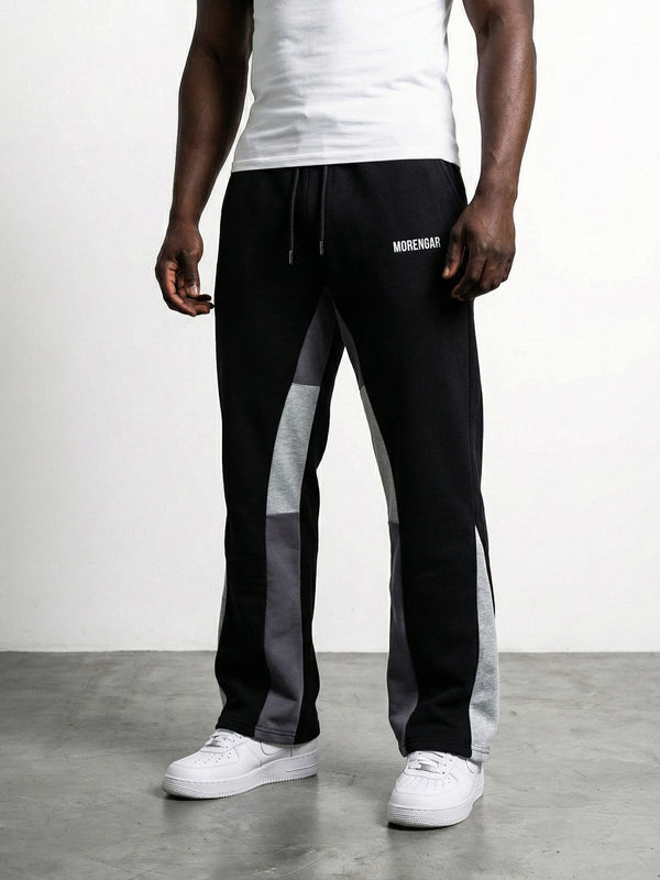FLARED TRACKSUIT PANTS | BLACK & PURPLE