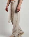 Relaxed Fit Belted Tailored Trousers | Beige