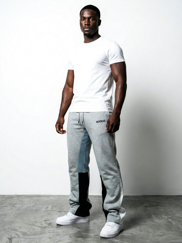 FLARED TRACKSUIT PANTS |GREY & LIGHT BLUE