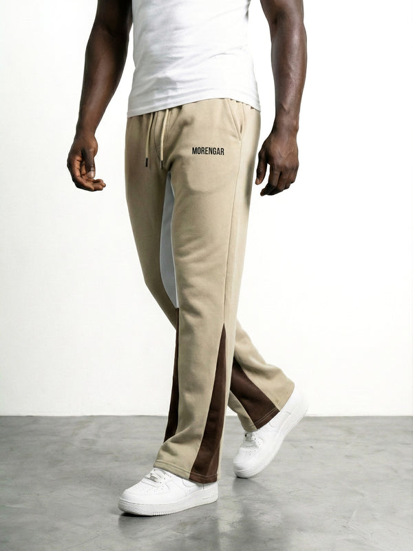 FLARED TRACKSUIT PANTS | BEIGE & BROWN