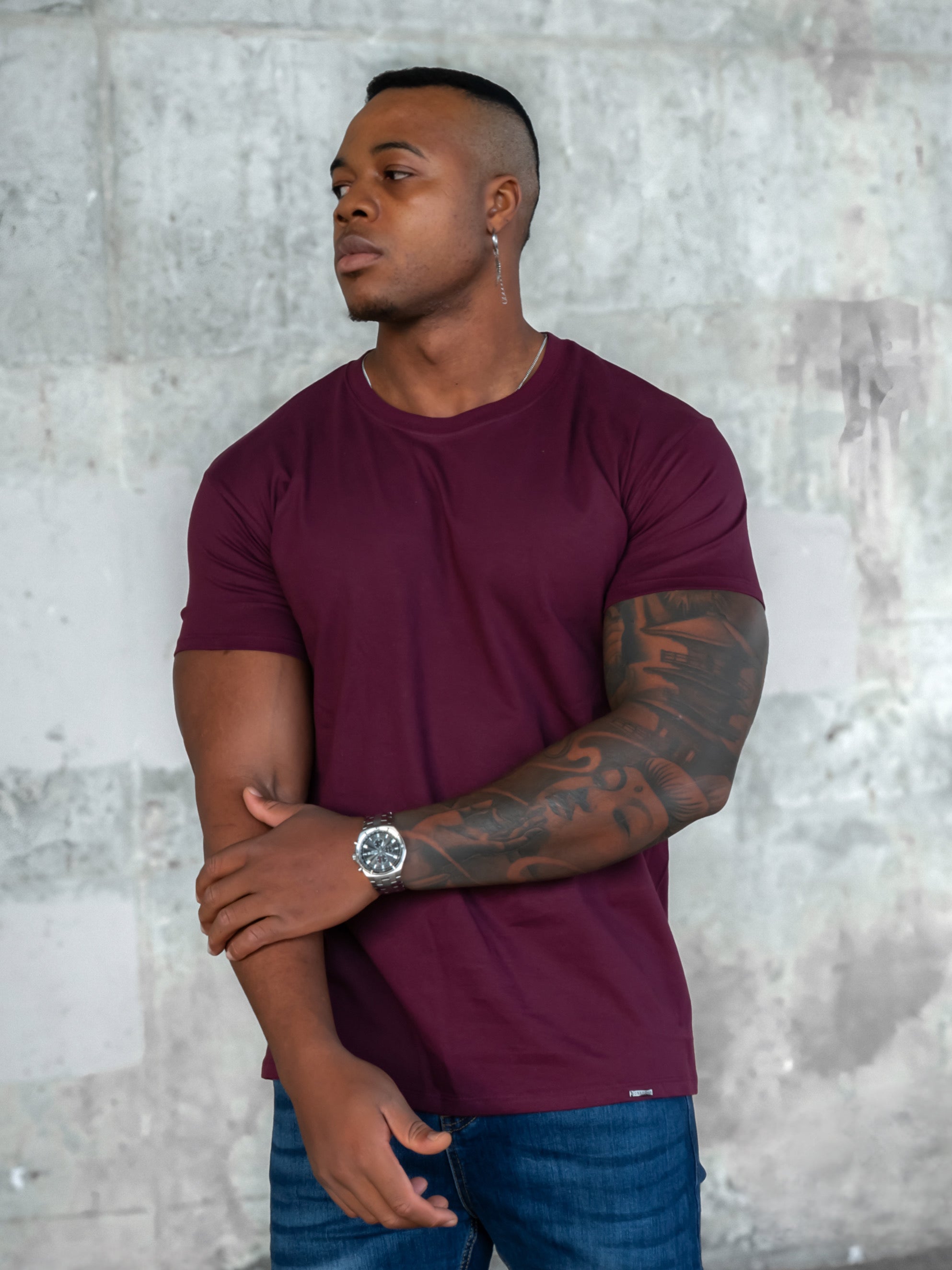 BASIC SLIM-FIT T-SHIRT | Bordeaux