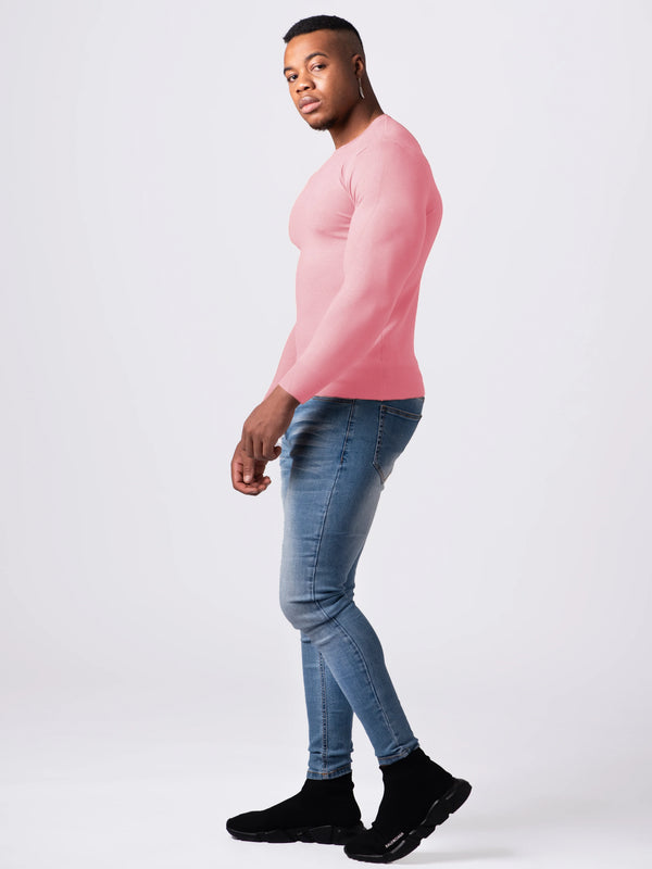 KNITTED ROUND NECK JUMPER | PINK
