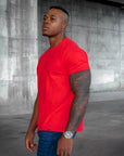 BASIC SLIM-FIT T-SHIRT | Hibiscus Red