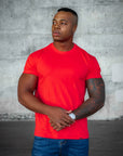 BASIC SLIM-FIT T-SHIRT | Hibiscus Red