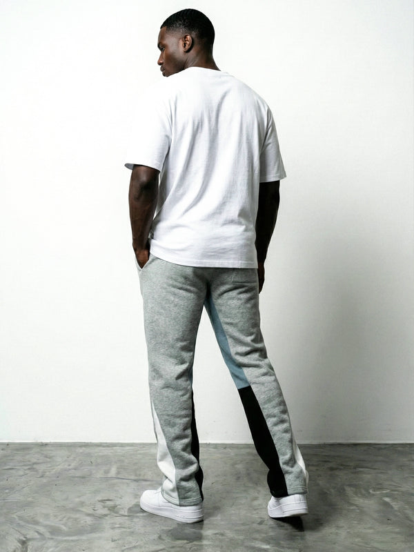 FLARED TRACKSUIT PANTS |GREY & LIGHT BLUE
