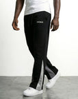 FLARED TRACKSUIT PANTS | BLACK & PURPLE