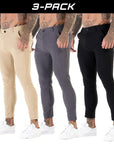 ENZO TROUSERS PACK-3 | Kakhi, Grey, Black