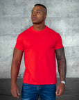 BASIC SLIM-FIT T-SHIRT | Hibiscus Red