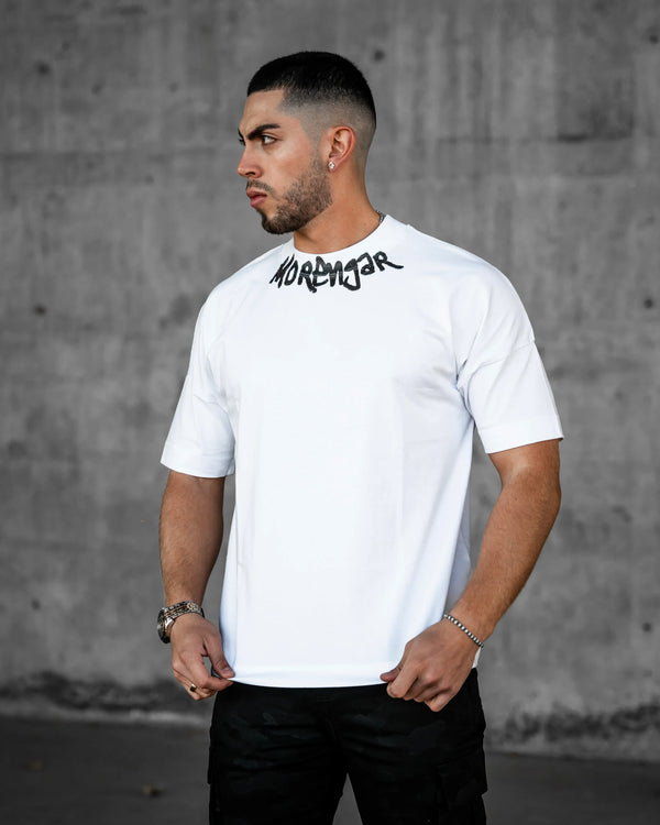MORENGAR LOGO COLLAR T-SHIRT | WHITE