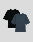 BASIC OVERSIZE T-SHRIT 2-BUNDLE | Black, Dark Grey