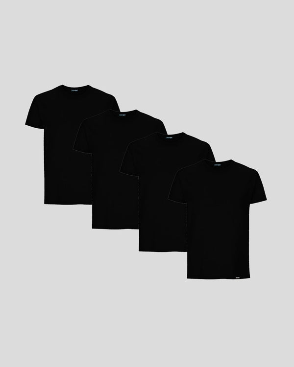 BASIC SLIM-FIT T-SHIRT 4-BUNDLE | Black-4