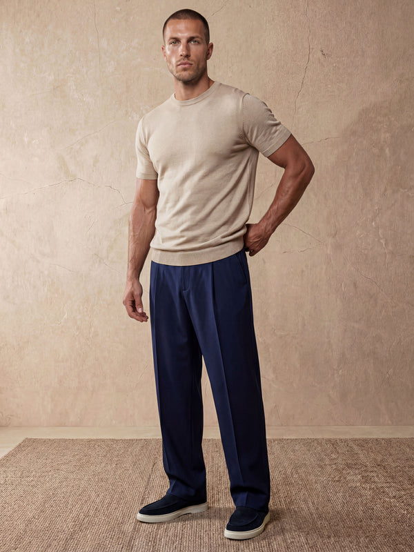 MILANO KNIT T-SHIRT | BEIGE