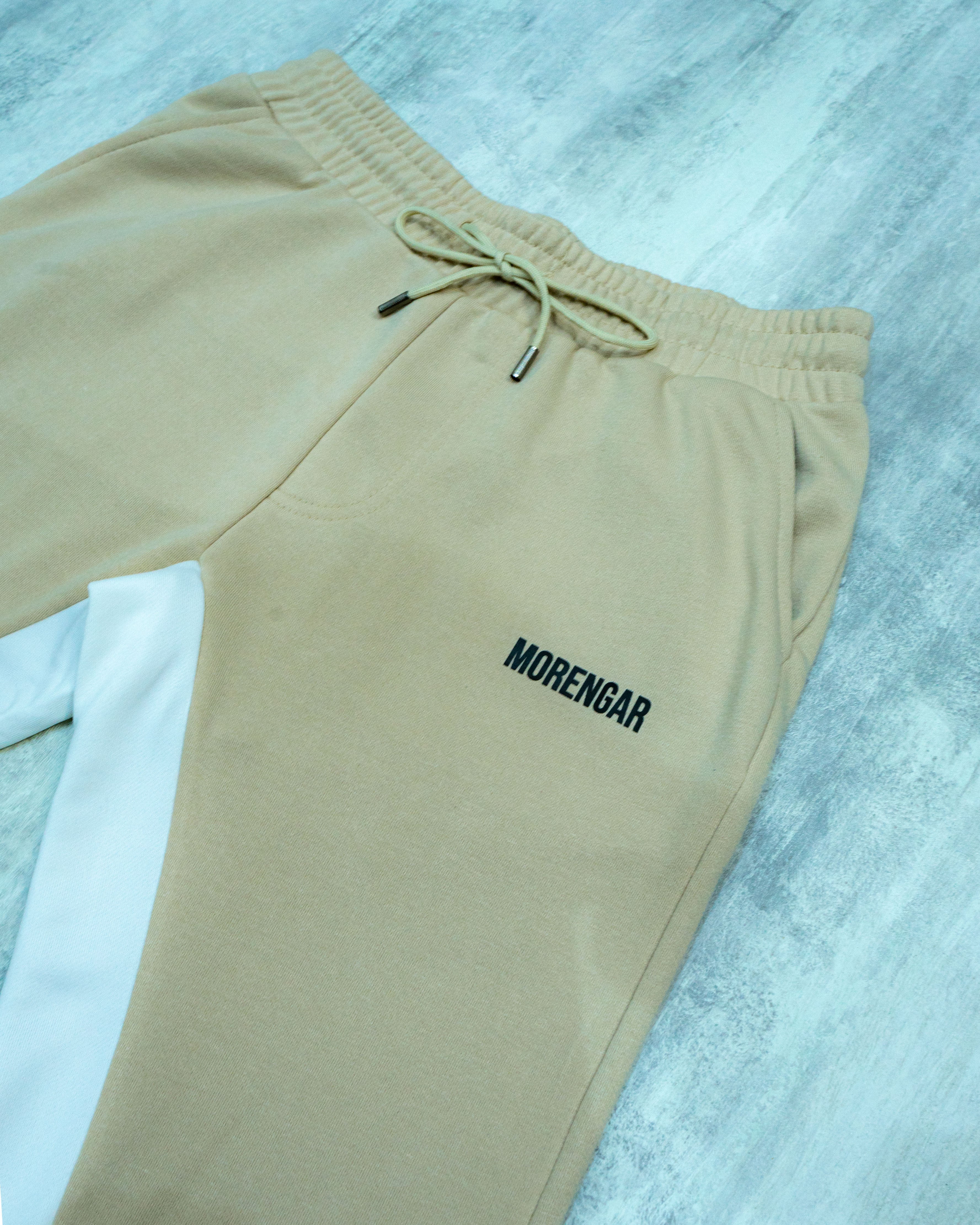 FLARED TRACKSUIT PANTS | BEIGE &amp; BROWN