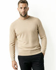 KNITTED ROUND NECK JUMPER | BEIGE