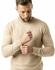 KNITTED ROUND NECK JUMPER | BEIGE