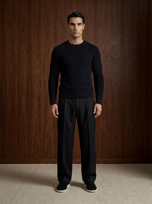 FLUFFY WOOL JUMPER | BLACK