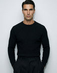 FLUFFY WOOL JUMPER | BLACK