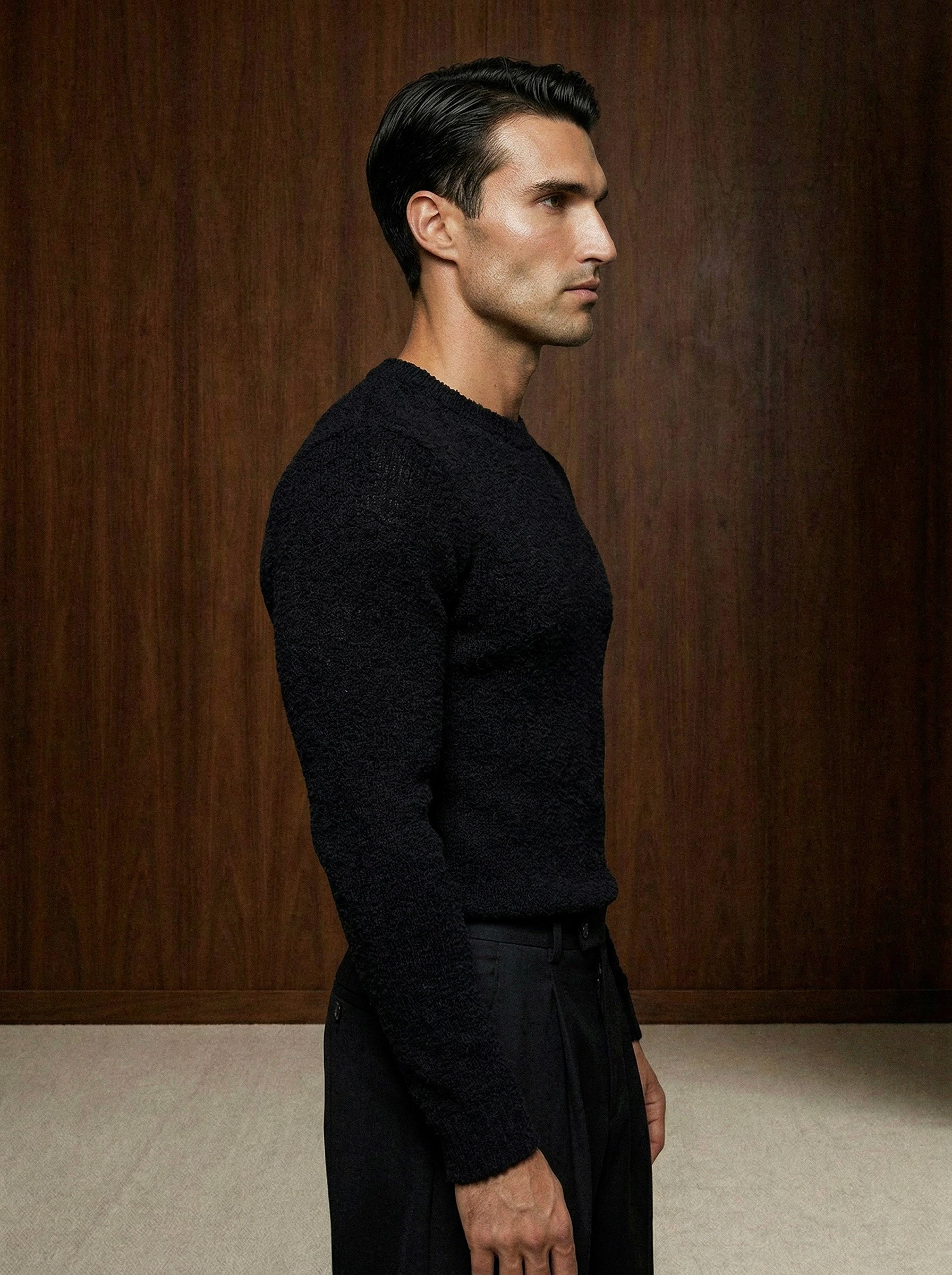 FLUFFY WOOL JUMPER | BLACK