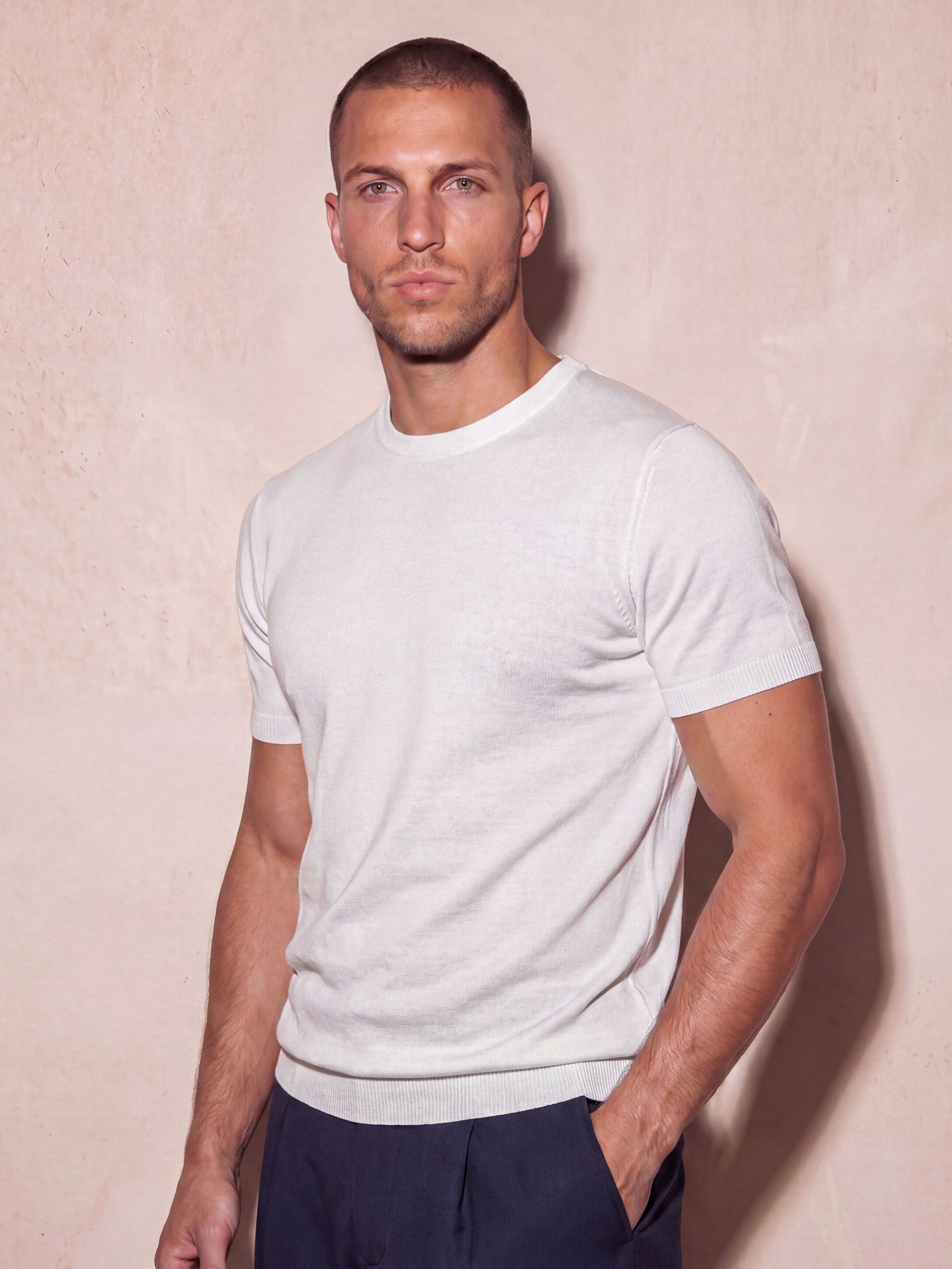 MILANO KNIT T-SHIRT | WHITE