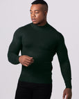 MORENGAR CLASSIC WOOL KNITTED JUMPER IN GREEN BOTTLE WITH MEDIUM NECK