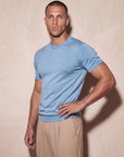 MILANO KNIT T-SHIRT | PASTEL BLUE