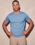 MILANO KNIT T-SHIRT | PASTEL BLUE