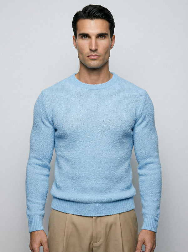 FLUFFY WOOL JUMPER | PASTEL BLUE