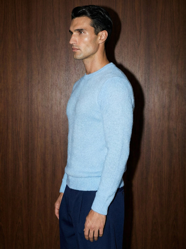 FLUFFY WOOL JUMPER | PASTEL BLUE