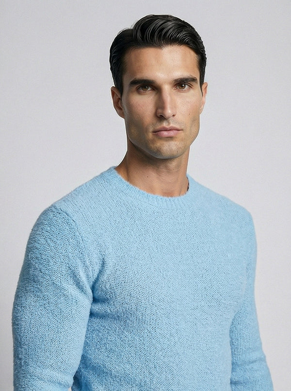 FLUFFY WOOL JUMPER | PASTEL BLUE