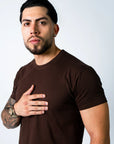 BASIC SLIM-FIT T-SHIRT | Brown