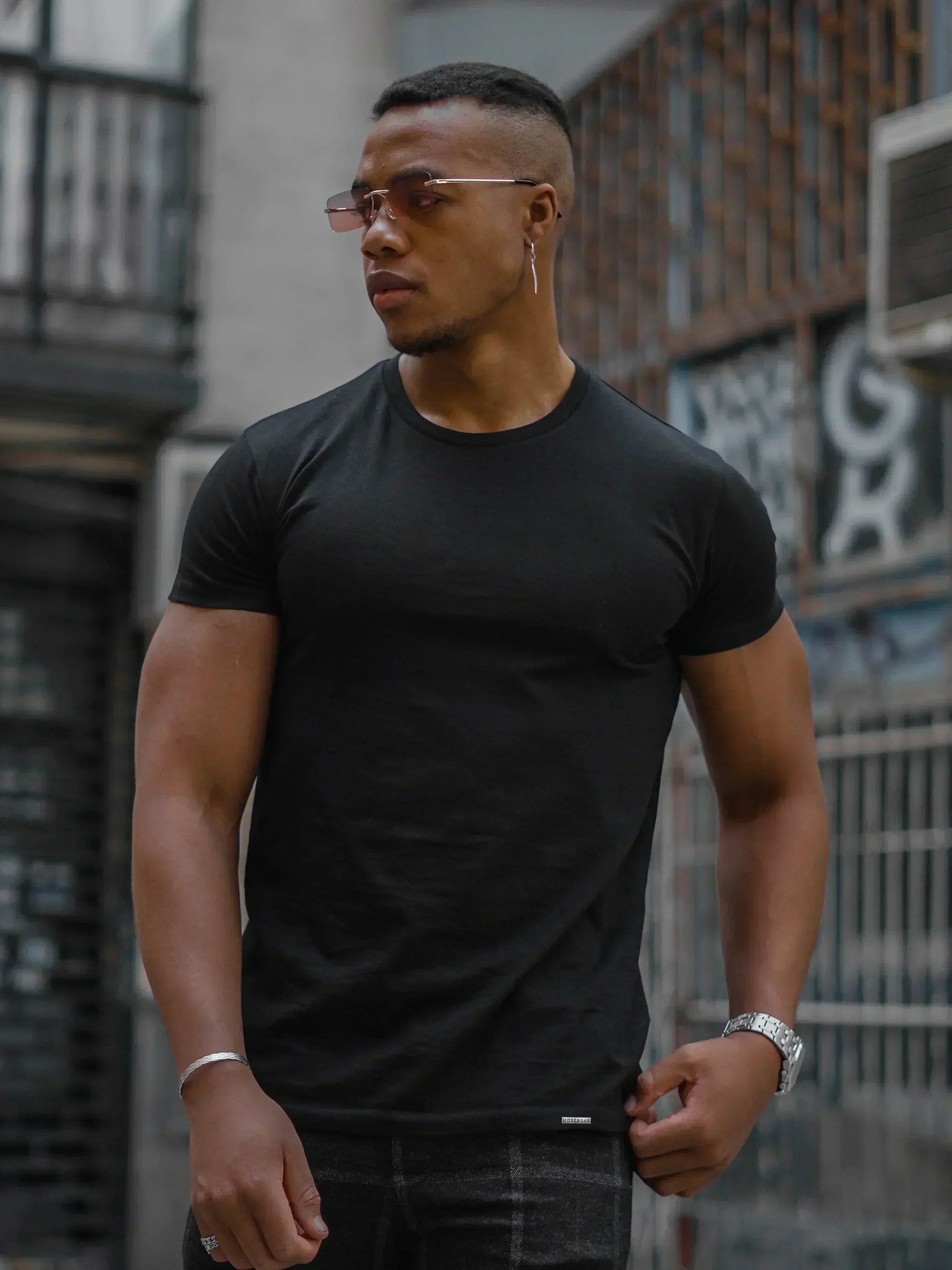 BASIC SLIM-FIT T-SHIRT | BLACK Morengar BASIC SLIM-FIT T-SHIRT | BLACK Morengar