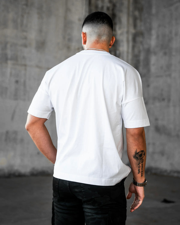 MORENGAR LOGO COLLAR T-SHIRT | WHITE