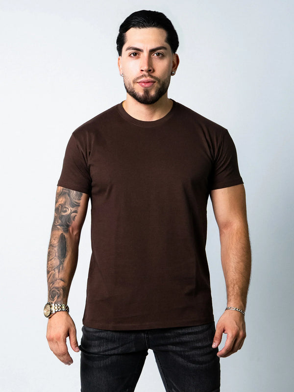 BASIC SLIM-FIT T-SHIRT | Brown
