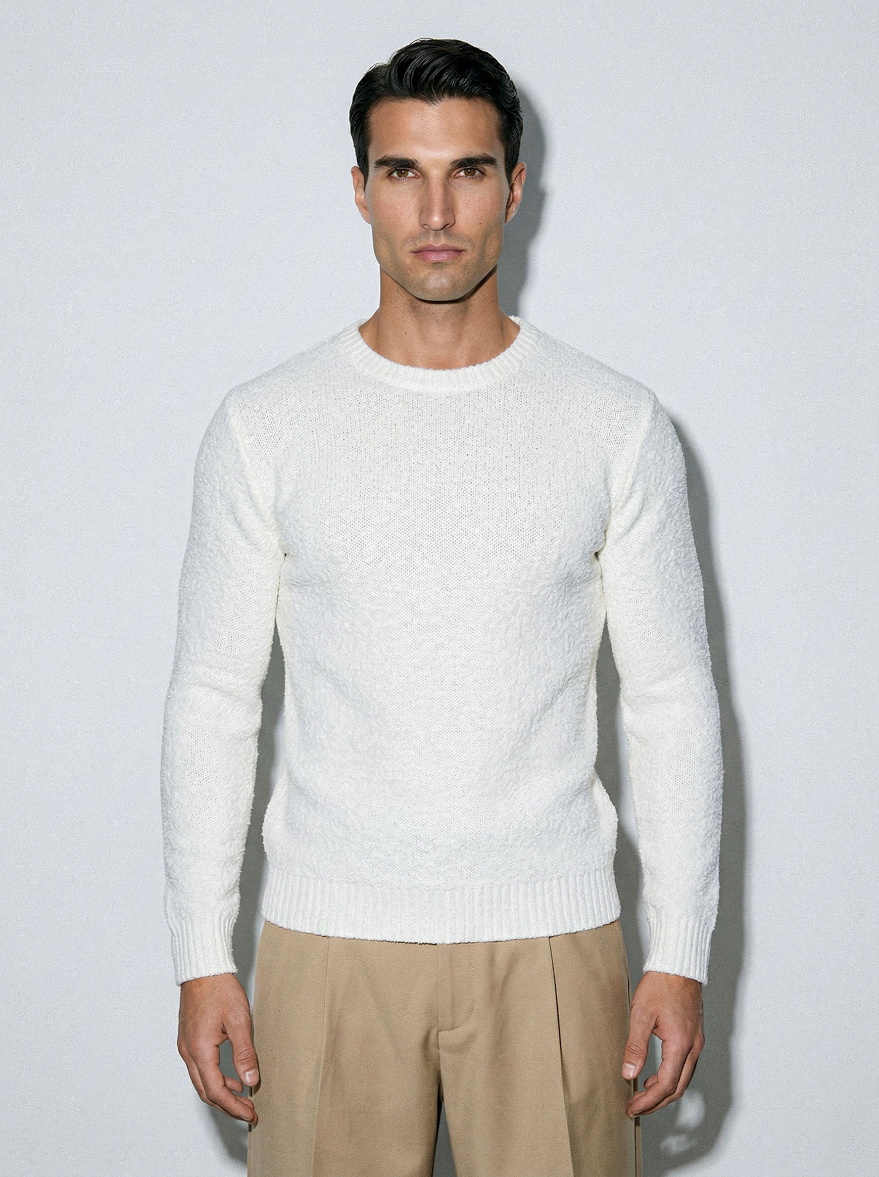 FLUFFY WOOL JUMPER | WHITE