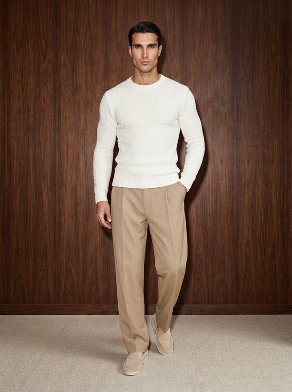 FLUFFY WOOL JUMPER | WHITE