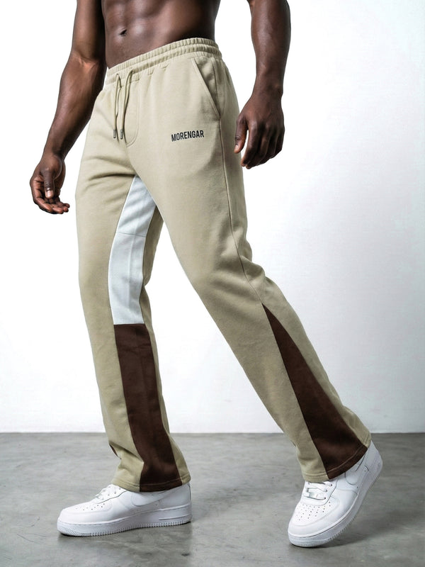 FLARED TRACKSUIT PANTS | BEIGE & BROWN