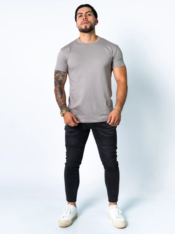 BASIC SLIM-FIT T-SHIRT | LIGHT GREY