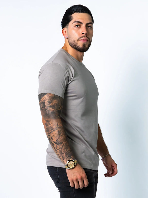 BASIC SLIM-FIT T-SHIRT | LIGHT GREY