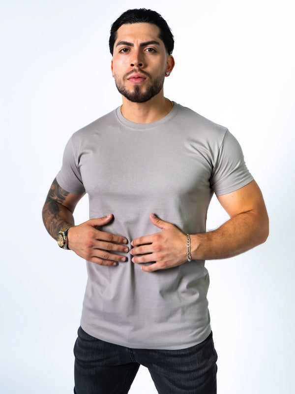BASIC SLIM-FIT T-SHIRT | LIGHT GREY