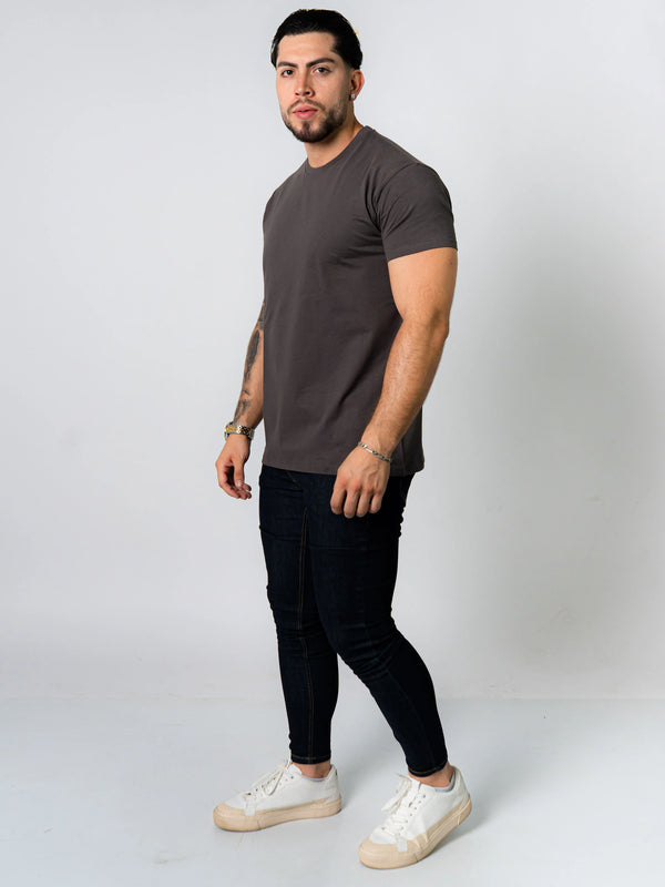 BASIC SLIM-FIT T-SHIRT | DARK GREY