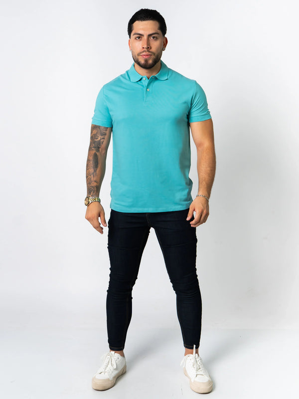 BASIC PIQUE POLO SHIRT | Sky Blue