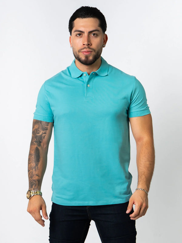 BASIC PIQUE POLO SHIRT | Sky Blue