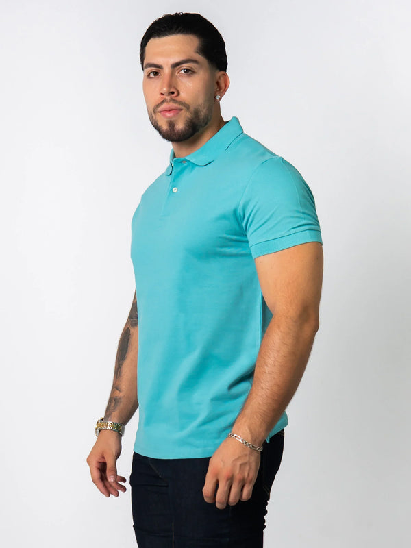BASIC PIQUE POLO SHIRT | Sky Blue