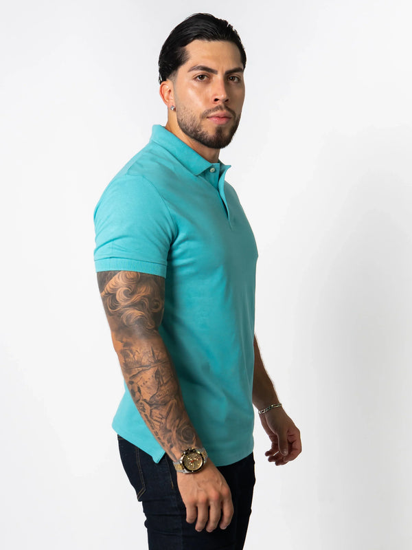 BASIC PIQUE POLO SHIRT | Sky Blue