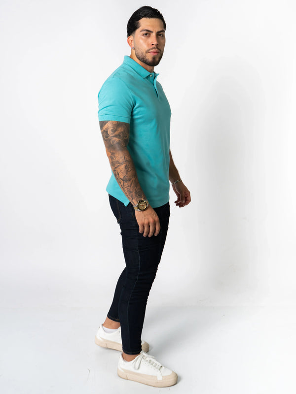BASIC PIQUE POLO SHIRT | Sky Blue