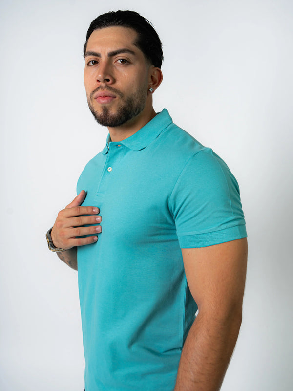 BASIC PIQUE POLO SHIRT | Sky Blue