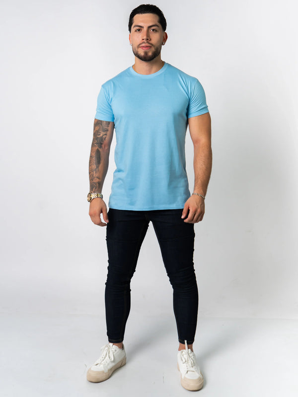 BASIC SLIM-FIT T-SHIRT | Sky Blue