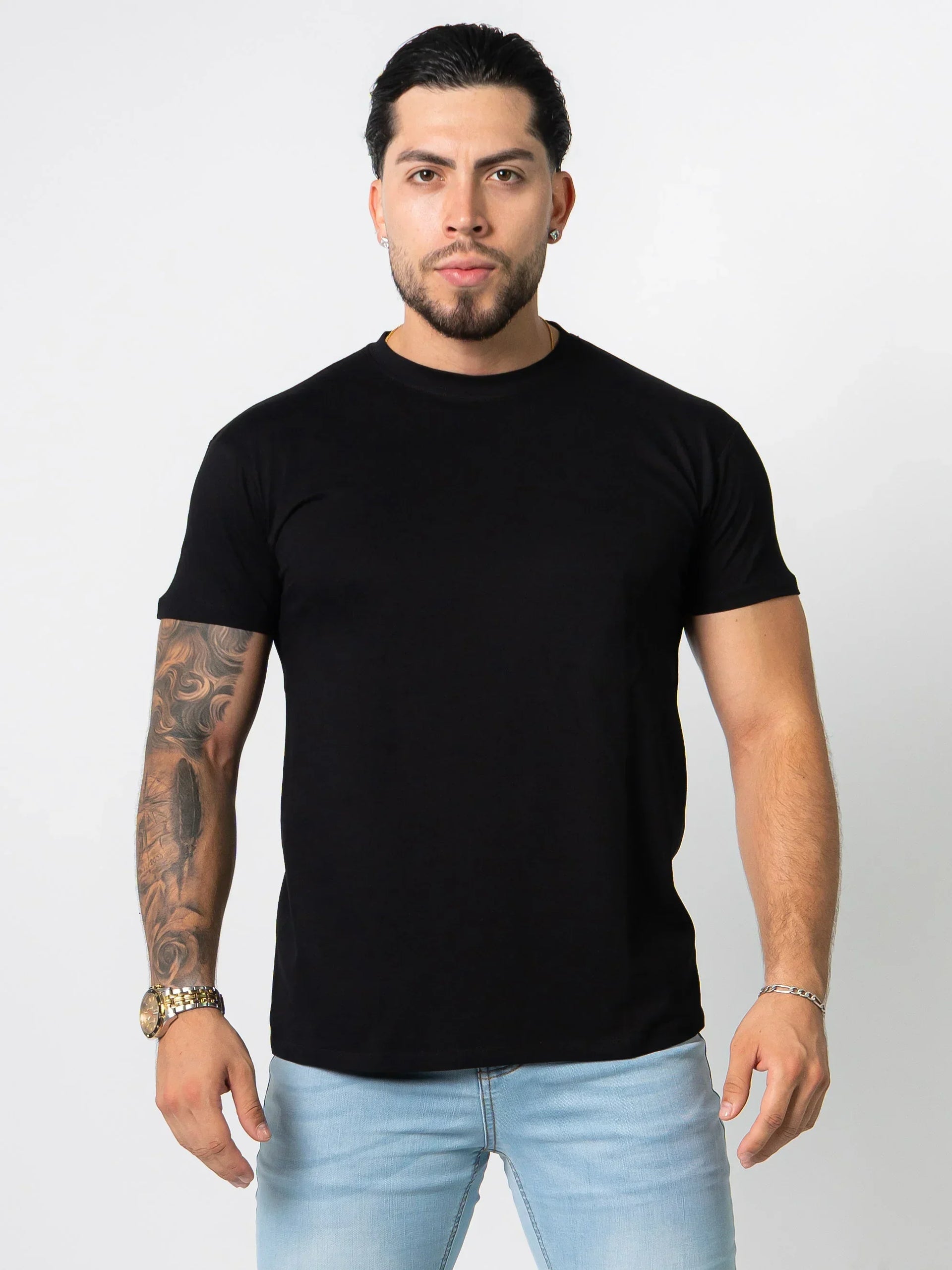 BASIC SLIM-FIT T-SHIRT | BLACK – Morengar, image size:1920x2560