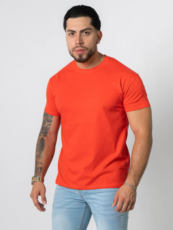 BASIC SLIM-FIT T-SHIRT | Hibiscus Red